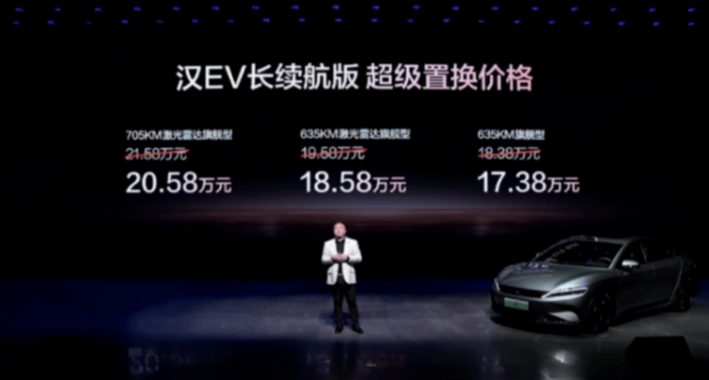 比亞迪漢長續航版補貼后15.98萬起售,六大升級再樹中高端市場標桿